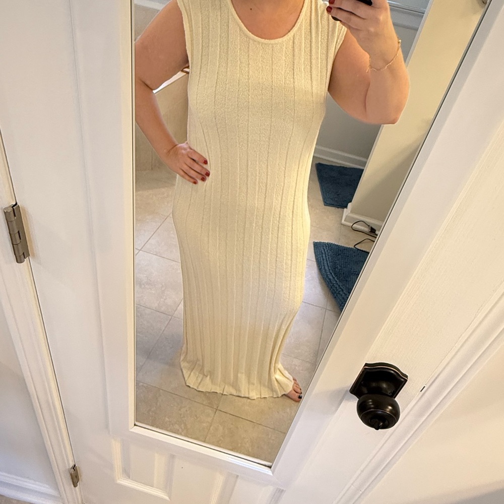 Cream Sleeveless Maxi Dress / Coverup